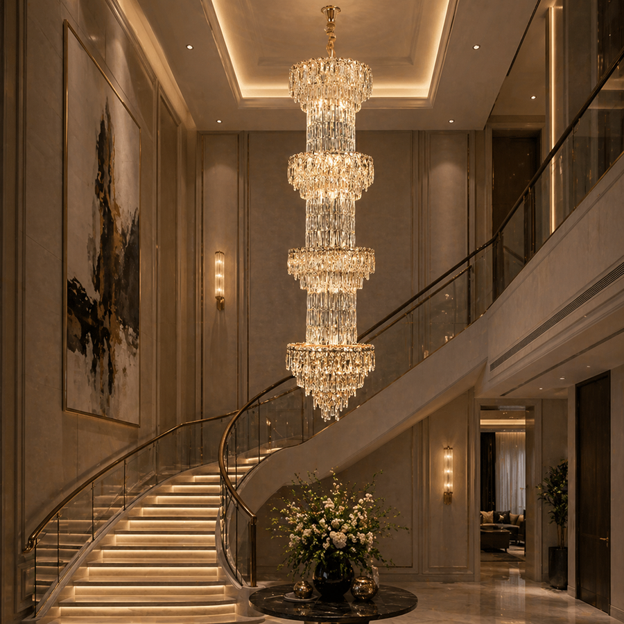 Crystal Chandelier IMPERIUM 45xE14, D55 cm, Gold, Ρυθμιζόμενο ύψος, Metal and Crystal Crystal Chandeliers Προεπιλεγμένος τίτλος Alessandro Design
