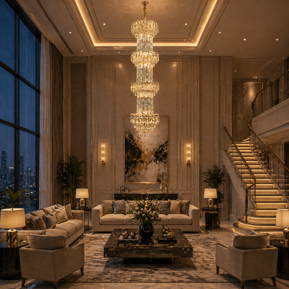 Crystal Chandelier IMPERIUM 45xE14, D55 cm, Gold, Ρυθμιζόμενο ύψος, Metal and Crystal Crystal Chandeliers Προεπιλεγμένος τίτλος Alessandro Design