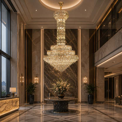 Crystal Chandelier GRAND 87xE14, D138 cm, Gold, Ρυθμιζόμενο Ύψος, Metal and Crystal Crystal Chandeliers Προεπιλεγμένος τίτλος Alessandro Design