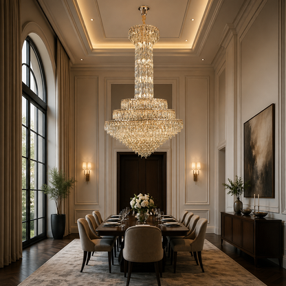 Crystal Chandelier GRAND 87xE14, D138 cm, Gold, Ρυθμιζόμενο Ύψος, Metal and Crystal Crystal Chandeliers Προεπιλεγμένος τίτλος Alessandro Design