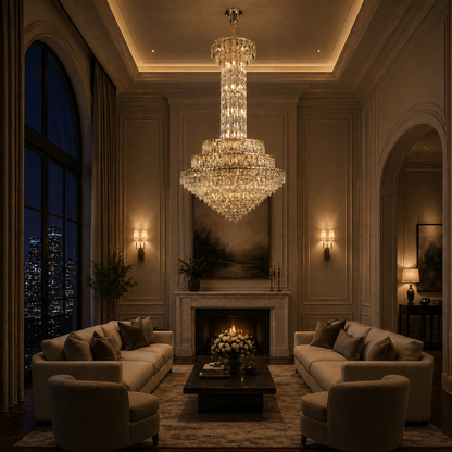 Crystal Chandelier GRAND 87xE14, D138 cm, Gold, Ρυθμιζόμενο Ύψος, Metal and Crystal Crystal Chandeliers Προεπιλεγμένος τίτλος Alessandro Design