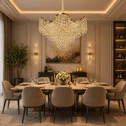 Crystal Chandelier VELOURA Regalis 22xE14, D80 cm, Χρυσό, Ρυθμιζόμενο ύψος, Μεταλλικοί και Κρυστάλλινοι Πολυέλαιοι Προεπιλεγμένος τίτλος Alessandro Design
