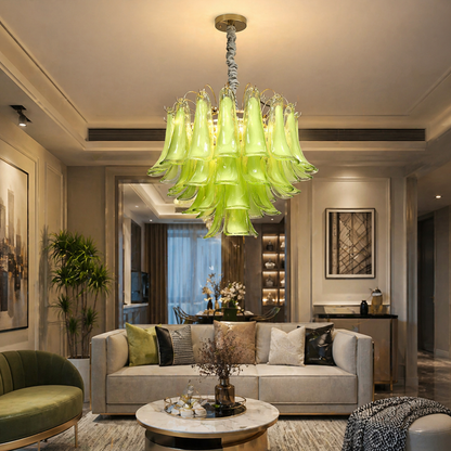 Crystal Chandelier MURANO Magno 7xE14, D60 cm, Πράσινο, Ρυθμιζόμενο ύψος, Μεταλλικοί και Κρυστάλλινοι Πολυέλαιοι Προεπιλεγμένος τίτλος Alessandro Design