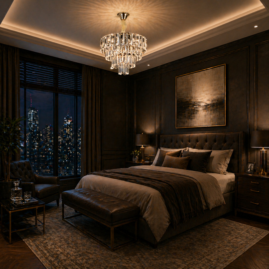 Crystal Chandelier VALMONT Nobile 6xE14, D40 cm, Χρυσό, Ρυθμιζόμενο ύψος, Μεταλλικοί και Κρυστάλλινοι Πολυέλαιοι Προεπιλεγμένος τίτλος Alessandro Design