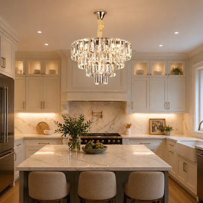 Crystal Chandelier VALMONT Nobile 6xE14, D40 cm, Χρυσό, Ρυθμιζόμενο ύψος, Μεταλλικοί και Κρυστάλλινοι Πολυέλαιοι Προεπιλεγμένος τίτλος Alessandro Design