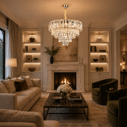 Crystal Chandelier VALMONT Eleganza 8xE14, D50 cm, Χρυσό, Ρυθμιζόμενο ύψος, Μεταλλικοί και Κρυστάλλινοι Πολυέλαιοι Προεπιλεγμένος τίτλος Alessandro Design