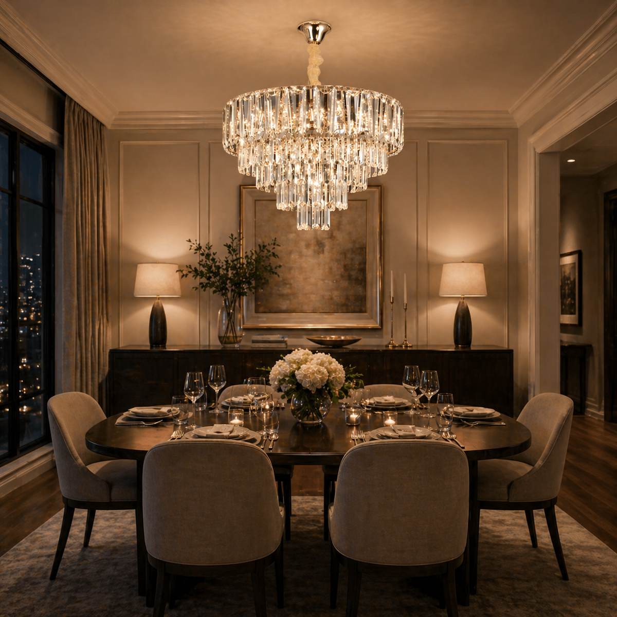 Crystal Chandelier VALMONT Eleganza 8xE14, D50 cm, Χρυσό, Ρυθμιζόμενο ύψος, Μεταλλικοί και Κρυστάλλινοι Πολυέλαιοι Προεπιλεγμένος τίτλος Alessandro Design