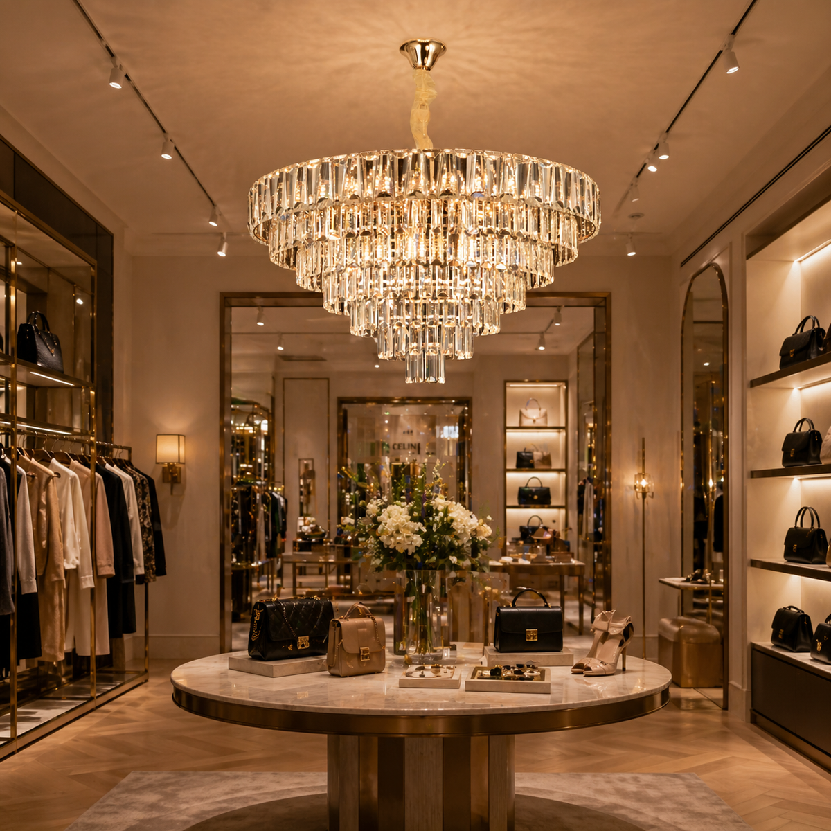 Crystal Chandelier VALMONT Magno 12xE14, D60 cm, Χρυσό, Ρυθμιζόμενο Ύψος, Μεταλλικοί και Κρυστάλλινοι Πολυέλαιοι Προεπιλεγμένος τίτλος Alessandro Design