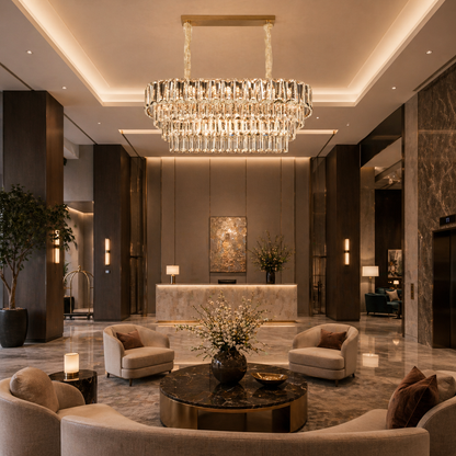 Crystal Chandelier VALMONT Supremo 12xE14, 80x30 cm, Χρυσό, Ρυθμιζόμενο ύψος, Μεταλλικοί και Κρυστάλλινοι Πολυέλαιοι Κρυστάλλινοι Προεπιλεγμένος τίτλος Alessandro Design