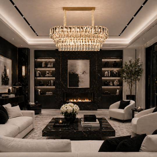 Crystal Chandelier VALMONT Supremo 12xE14, 80x30 cm, Χρυσό, Ρυθμιζόμενο ύψος, Μεταλλικοί και Κρυστάλλινοι Πολυέλαιοι Κρυστάλλινοι Προεπιλεγμένος τίτλος Alessandro Design