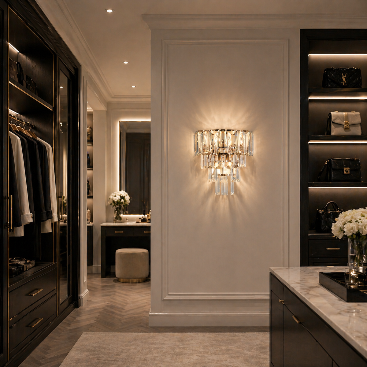 Crystal Chandelier VELMONT 3xE14, 26 cm, Gold, Ρυθμιζόμενο Ύψος, Metal and Crystal Crystal Chandeliers Προεπιλεγμένος τίτλος Alessandro Design
