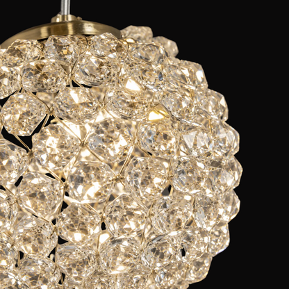 Πολυέλαιος Crystal MILLE, 7xG9, Διάμετρος 15cm x Ύψος 100cm, Κρύσταλλο και μέταλλο, Χρυσός