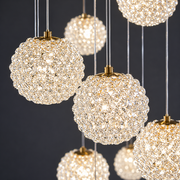 Πολυέλαιος Crystal MILLE, 18xG9, Διάμετρος 60cm x Ύψος 340cm, Κρύσταλλο και μέταλλο, Χρυσός