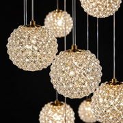 Πολυέλαιος Crystal MILLE, 7xG9, Διάμετρος 15cm x Ύψος 100cm, Κρύσταλλο και μέταλλο, Χρυσός