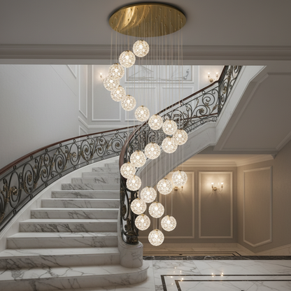 Πολυέλαιος Crystal MILLE, 25xG9, Διάμετρος 60cm x Ύψος 340cm, Κρύσταλλο και μέταλλο, Χρυσός