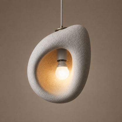 FOAMER Μοντέρνος Πολυέλαιος, 34 cm, Αναρτημένος, 1 X E27, Γκρι, Μεταλλικός και Αφρός, Ρυθμιζόμενο ύψος