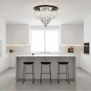 MAGE Crystal LED Chandelier Nobile, 22W, Ζεστό/Ουδέτερο/Ψυχρό φως, Διάμετρος 40cm, Γυαλιστερό χρώμιο