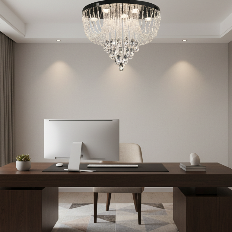 MAGE Crystal LED Chandelier Nobile, 22W, Ζεστό/Ουδέτερο/Ψυχρό φως, Διάμετρος 40cm, Γυαλιστερό χρώμιο