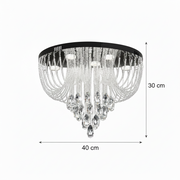 MAGE Crystal LED Chandelier Nobile, 22W, Ζεστό/Ουδέτερο/Ψυχρό φως, Διάμετρος 40cm, Γυαλιστερό χρώμιο
