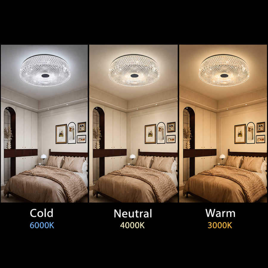 Πολυέλαιος LED RADIAN Eleganza, 38,9 W, Διάμετρος 48,5 cm, Ζεστό/Ουδέτερο/Ψυχρό φως, Λευκός πολυέλαιος LED Προεπιλεγμένος τίτλος Alessandro Design