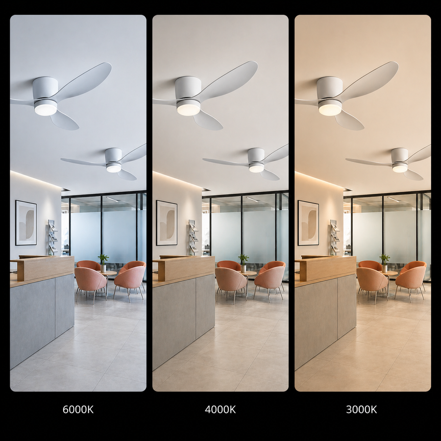 VENTS Fan LED Πολυέλαιος με Τηλεχειριστήριο, 21W, D80cm, Κρύο/Ουδέτερο/Ζεστό φως, Λευκό