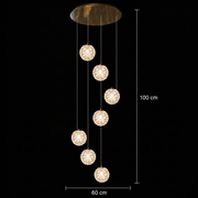 Πολυέλαιος Crystal MILLE, 7xG9, Διάμετρος 15cm x Ύψος 100cm, Κρύσταλλο και μέταλλο, Χρυσός