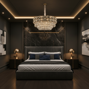 Crystal Chandelier LUCENT Nobile 4xE14, D40 cm, Χρυσό, Ρυθμιζόμενο Ύψος, Μέταλλο και Κρύσταλλο