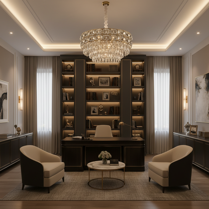 Crystal Chandelier LUCENT Nobile 4xE14, D40 cm, Χρυσό, Ρυθμιζόμενο Ύψος, Μέταλλο και Κρύσταλλο