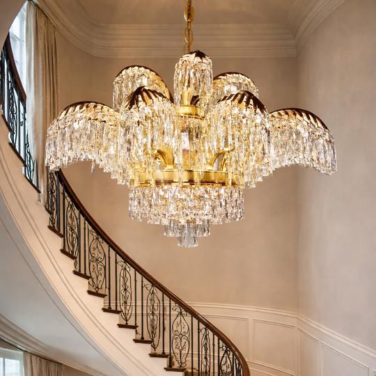 Crystal Chandelier PALACE Imperio, 15 βραχίονες, 22xG9, D98cm, Γυαλιστερό χρυσό, ρυθμιζόμενο ύψος, μεταλλικοί και κρυστάλλινοι πολυέλαιοι κρύσταλλοι Προεπιλεγμένος τίτλος Alessandro Design