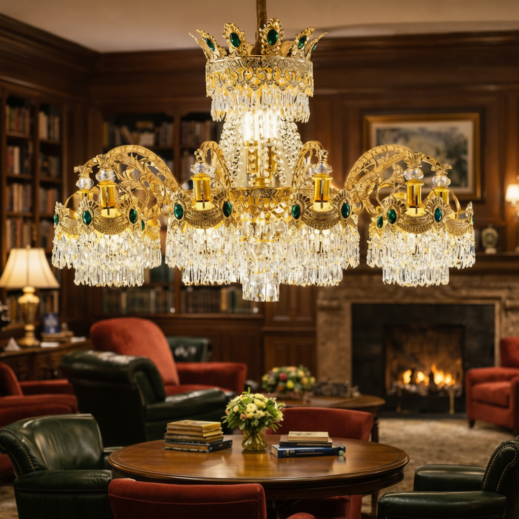 Crystal Chandelier 16xE14, D92cm, Shiny Gold, Ρυθμιζόμενο ύψος, Metal and Crystal Crystal Chandeliers Προεπιλεγμένος τίτλος Alessandro Design