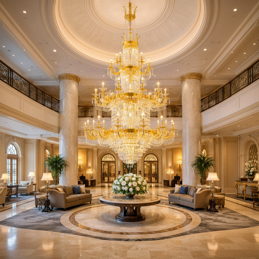 Crystal Chandelier, 54xE14, Διάμετρος 150cm, Ύψος 230cm, Γυαλιστερό χρυσό, Ρυθμιζόμενο ύψος, Κομψή σχεδίαση Crystal Chandelier Προεπιλεγμένος τίτλος Alessandro Design