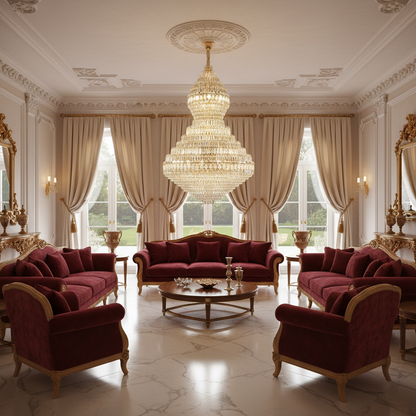 Supremo VELVET Crystal Chandelier, 69xE14, D150 cm, Χρυσό, Ρυθμιζόμενο Ύψος, Μέταλλο και Κρύσταλλο
