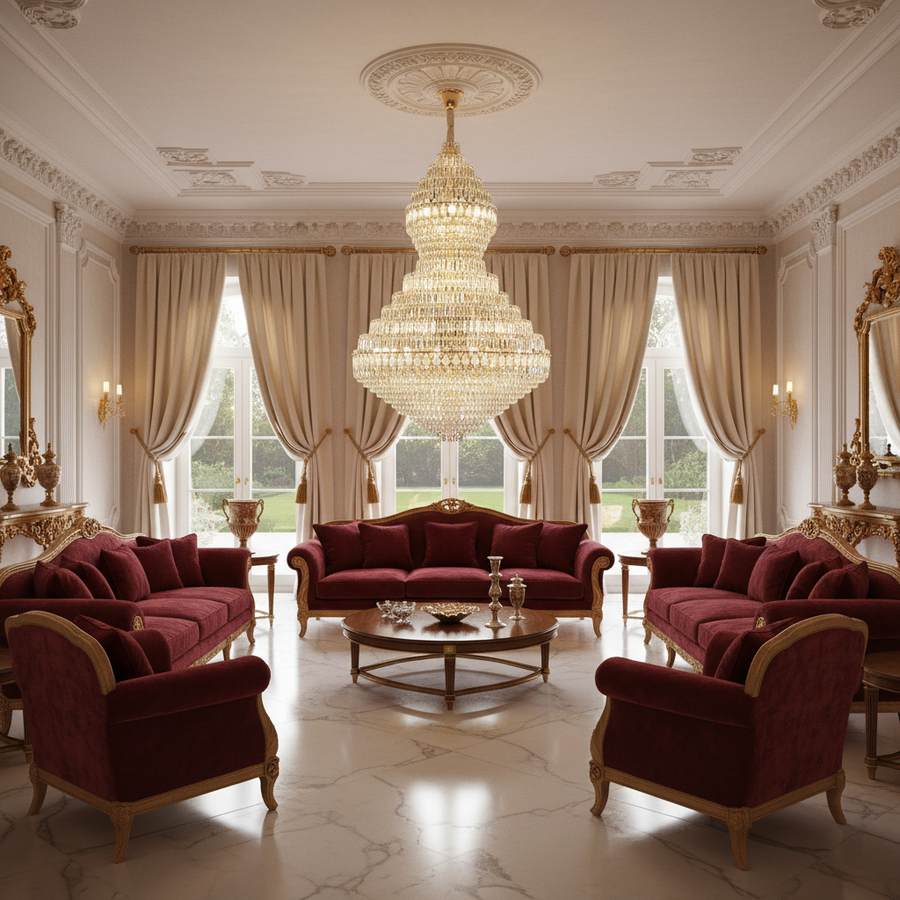 Supremo VELVET Crystal Chandelier, 69xE14, D150 cm, Χρυσό, Ρυθμιζόμενο Ύψος, Μέταλλο και Κρύσταλλο