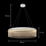 Πολυέλαιος VOLNA Regalis Crystal, 170W, D80cm, Ζεστό/Ουδέτερο/Ψυχρό φως, Λευκό, Μεταλλικό και Κρύσταλλο