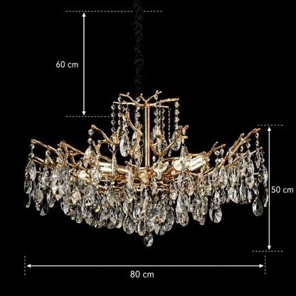 Πολυέλαιος REINA Regalis Crystal, 8xE14, D80cm, Χρυσός, Μέταλλο και Κρύσταλλο
