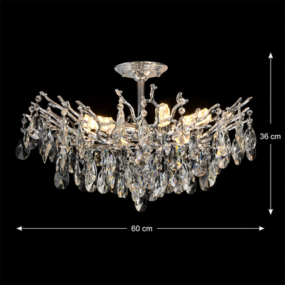 Πολυέλαιος REINA Magno Crystal, 6xE14, D60cm, γυαλιστερό χρώμιο, μέταλλο και κρύσταλλο