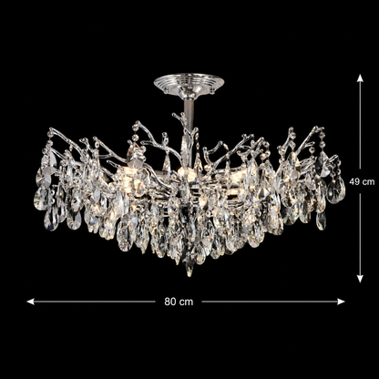 Πολυέλαιος REINA Regalis Crystal, 8xE14, D80cm, γυαλιστερό χρώμιο, μέταλλο και κρύσταλλο