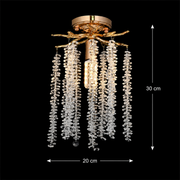 Πολυέλαιος ARBUS Petito Crystal, Φ20cm, 1xE14, Χρυσός, Μέταλλο και Κρύσταλλο