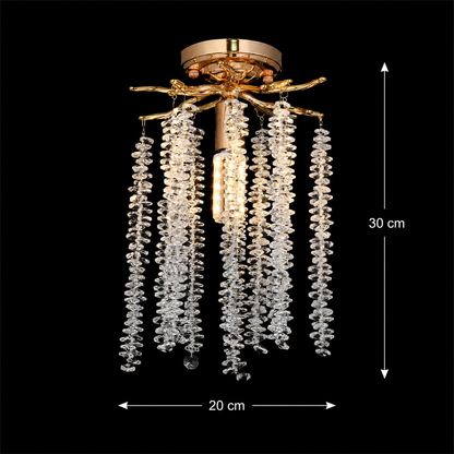 Πολυέλαιος ARBUS Petito Crystal, Φ20cm, 1xE14, Χρυσός, Μέταλλο και Κρύσταλλο