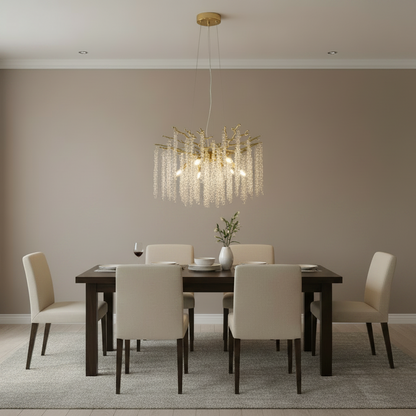 Κρυστάλλινος Πολυέλαιος ARBUS Elegance, Φ50cm, 6xE14, Χρυσός, Μέταλλο και Κρύσταλλο