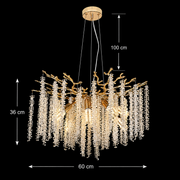 Πολυέλαιος ARBUS Magno Crystal, Φ60cm, 8xE14, Χρυσός, Μέταλλο και Κρύσταλλο