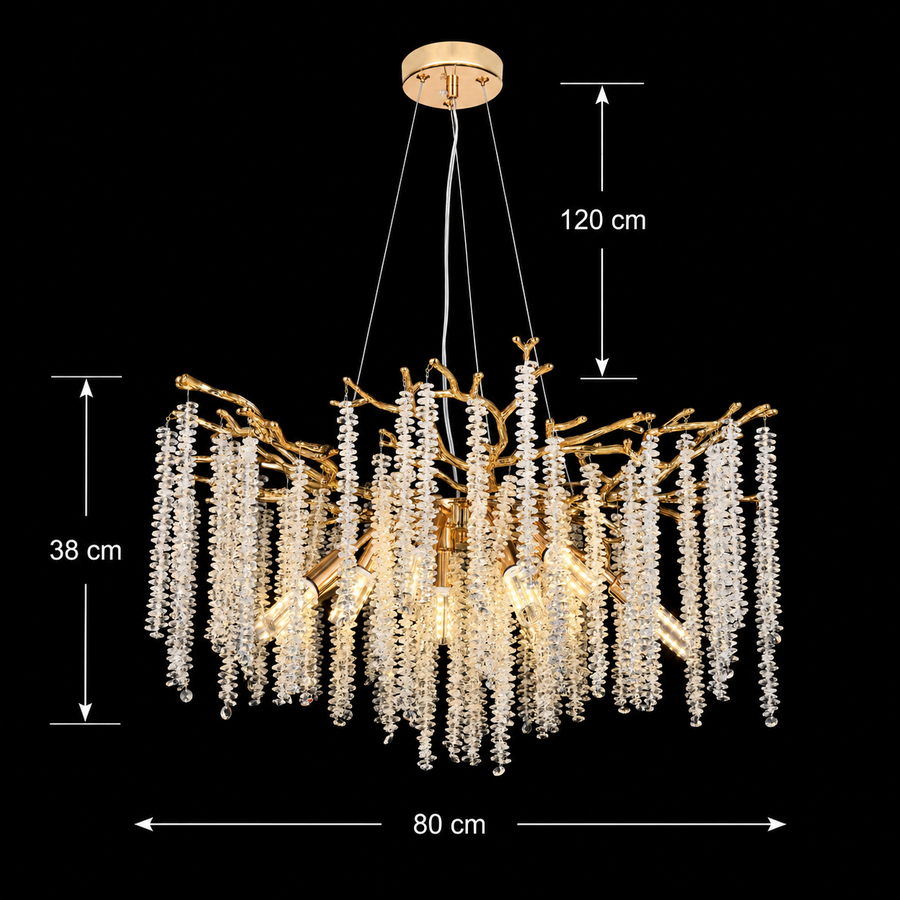 Πολυέλαιος Crystal ARBUS Regalis, Φ80cm, 10xE14, Χρυσός, Μέταλλο και Κρύσταλλο