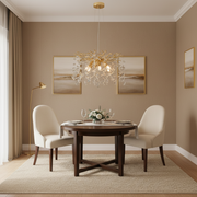 Crystal Chandelier LEAF Elegance, Φ50cm, 6xE14, Χρυσό, Μέταλλο και Κρύσταλλο