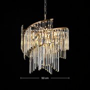 Πολυέλαιος TWEEZE Elegance Crystal, Φ50cm, 9xE14, Χρυσός, Μέταλλο και Κρύσταλλο