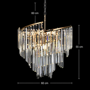TWEEZE Magno Crystal Πολυέλαιος, Φ60cm, 12xE14, Χρυσός, Μέταλλο και Κρύσταλλο