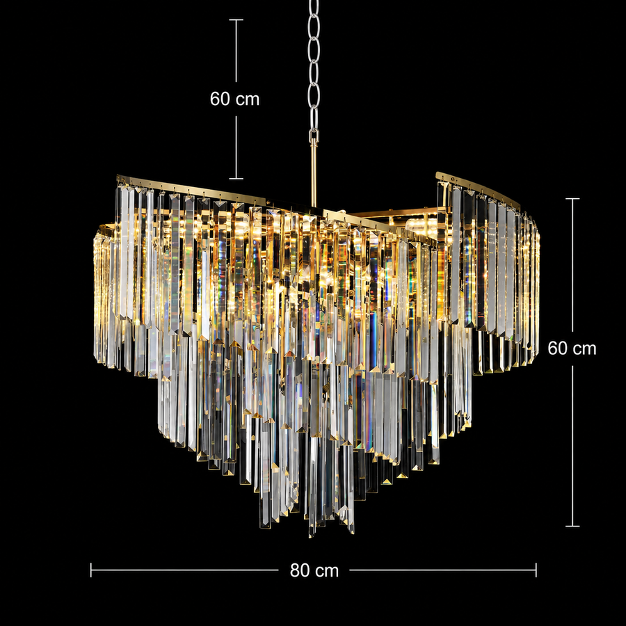 Πολυέλαιος TWEEZE Regalis Crystal, Φ80cm, 16xE14, Χρυσός, Μέταλλο και Κρύσταλλο