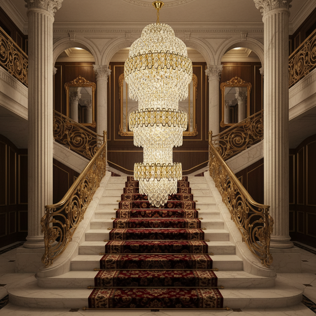 Crystal Chandelier TRIO Magno 49xE14, Διάμετρος 65cm, Ύψος 200cm, Γυαλιστερό χρυσό, Ρυθμιζόμενο ύψος, Κομψή σχεδίαση Crystal Chandeliers Προεπιλεγμένος τίτλος Alessandro Design