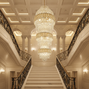 Crystal Chandelier TRIO Regalis 63xE14, Διάμετρος 80cm, Ύψος 260cm, Γυαλιστερό χρυσό, Ρυθμιζόμενο ύψος, Κομψή σχεδίαση Crystal Chandeliers Προεπιλεγμένος τίτλος Alessandro Design