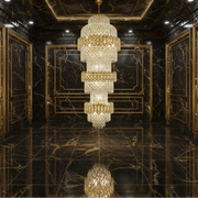 Crystal Chandelier TRIO Regalis 63xE14, Διάμετρος 80cm, Ύψος 260cm, Γυαλιστερό χρυσό, Ρυθμιζόμενο ύψος, Κομψή σχεδίαση Crystal Chandeliers Προεπιλεγμένος τίτλος Alessandro Design