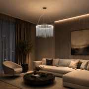 Κρεμαστός πολυέλαιος LED με τηλεχειριστήριο ILLUMINA MAGNUS, 38W, Κρύο/Ζεστό/Ουδέτερο φως, Ρυθμιζόμενο, Ασημί